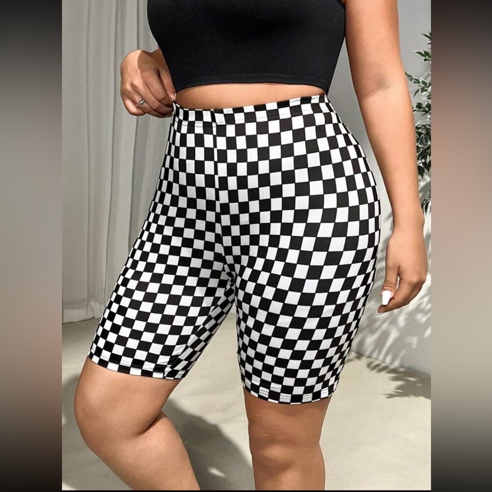 Checkered Bike Shorts - Picture 2 of 7